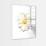 glasschilderij plexiglas florar bloem zon wit